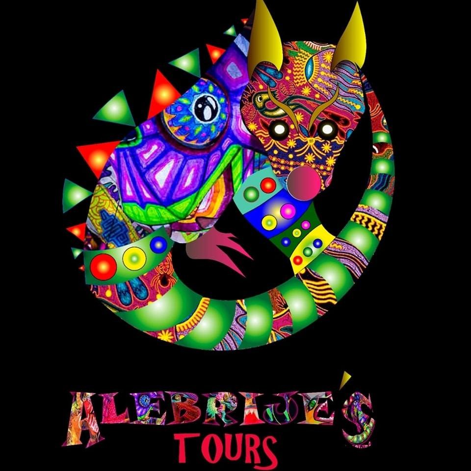 Logotipo colorido de Alebrije's Tours